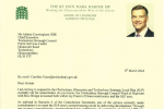 Letter to Alistair Cunningham OBE